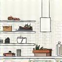 Icona stilizzata di un progetto di cucina.